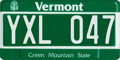 VT license plate YXL047