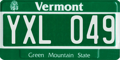 VT license plate YXL049