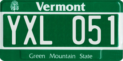 VT license plate YXL051