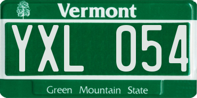 VT license plate YXL054