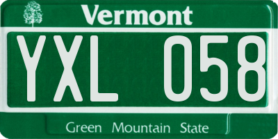 VT license plate YXL058