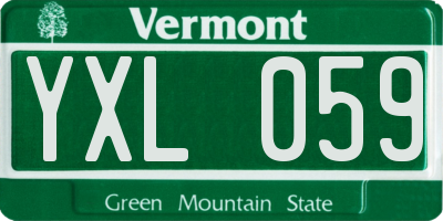 VT license plate YXL059