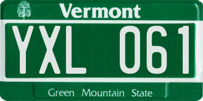 VT license plate YXL061