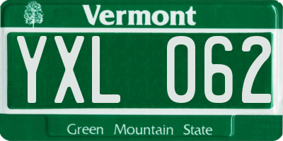 VT license plate YXL062