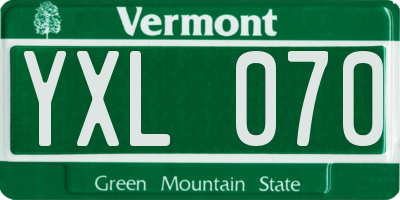 VT license plate YXL070