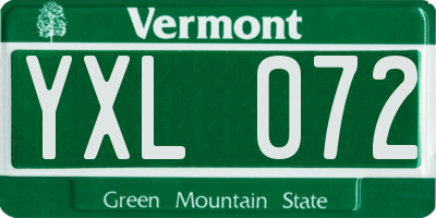 VT license plate YXL072