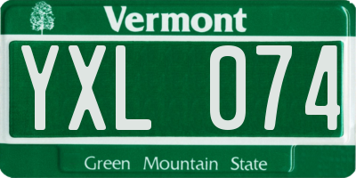 VT license plate YXL074