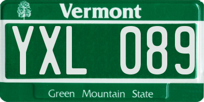 VT license plate YXL089
