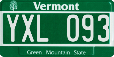 VT license plate YXL093