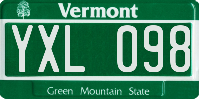 VT license plate YXL098
