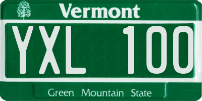 VT license plate YXL100