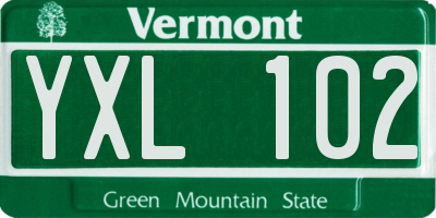 VT license plate YXL102