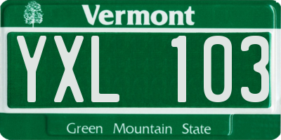 VT license plate YXL103
