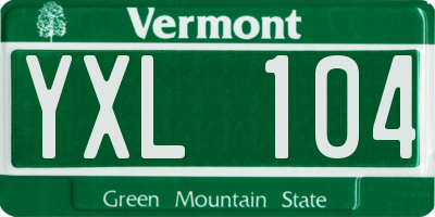 VT license plate YXL104