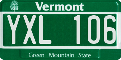 VT license plate YXL106