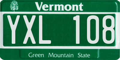VT license plate YXL108