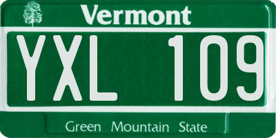 VT license plate YXL109
