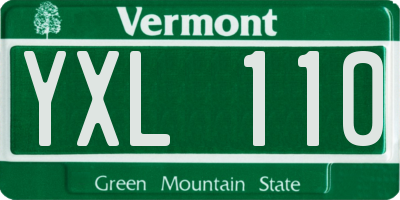 VT license plate YXL110