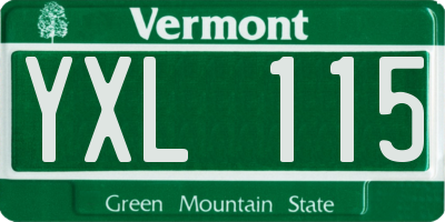 VT license plate YXL115