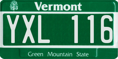 VT license plate YXL116