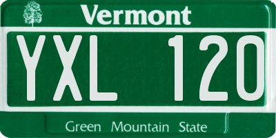 VT license plate YXL120