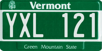VT license plate YXL121