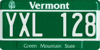 VT license plate YXL128