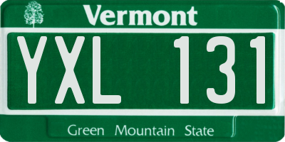 VT license plate YXL131