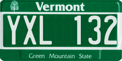 VT license plate YXL132