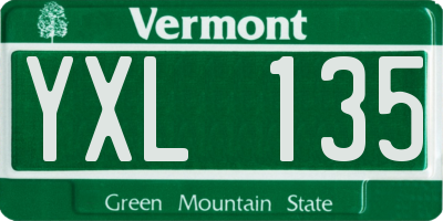 VT license plate YXL135
