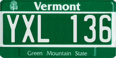 VT license plate YXL136