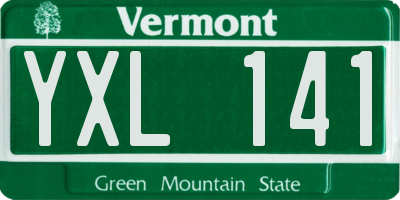 VT license plate YXL141