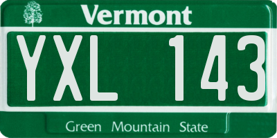 VT license plate YXL143