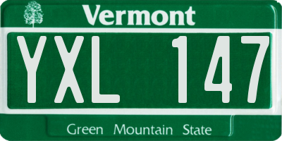VT license plate YXL147