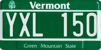 VT license plate YXL150