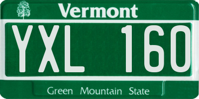 VT license plate YXL160