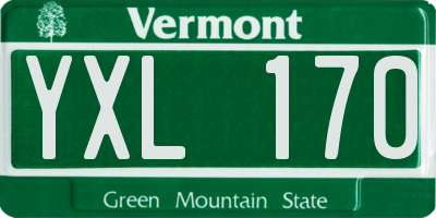 VT license plate YXL170