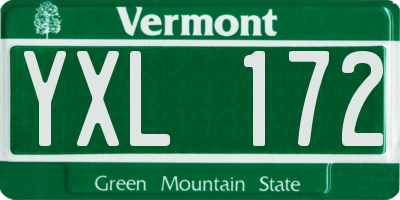 VT license plate YXL172