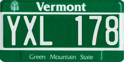 VT license plate YXL178