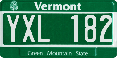 VT license plate YXL182
