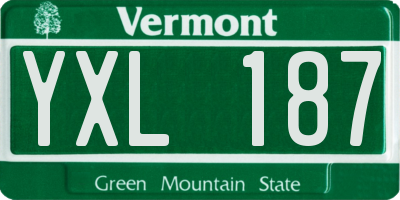 VT license plate YXL187