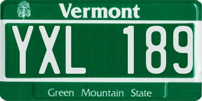 VT license plate YXL189