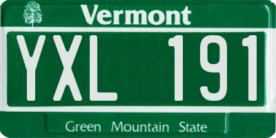 VT license plate YXL191