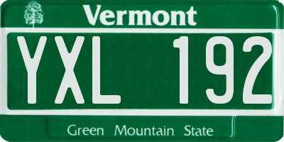 VT license plate YXL192