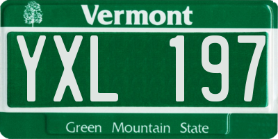 VT license plate YXL197