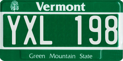 VT license plate YXL198