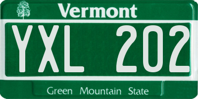 VT license plate YXL202