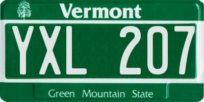 VT license plate YXL207