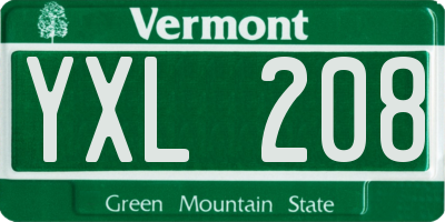 VT license plate YXL208