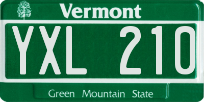 VT license plate YXL210
